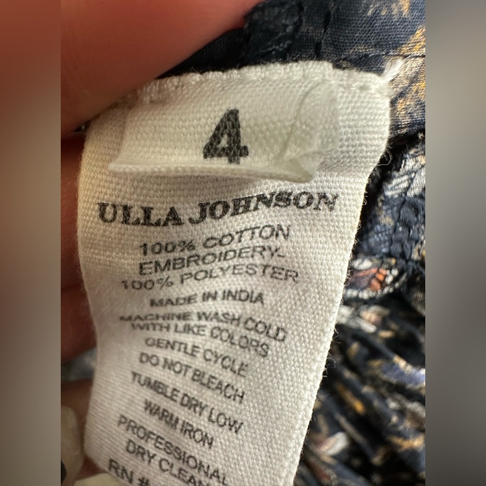 ULLA JOHNSON Yvette Floral Cotton Midi Dress Size 4 - Picture 14 of 17